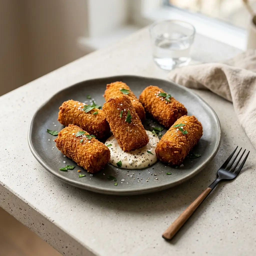 Fotografie hotového jídla: Bramborové krokety