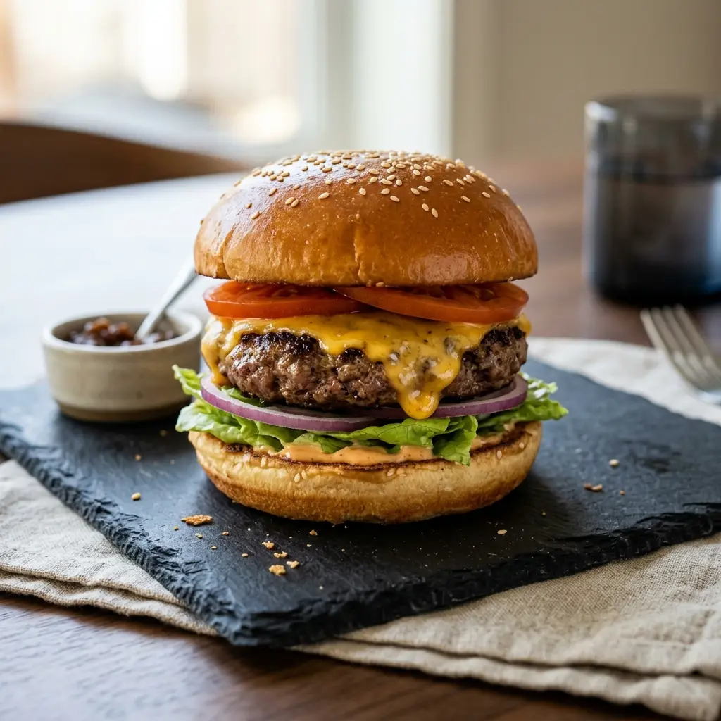 Fotografie hotového jídla: Cheeseburger