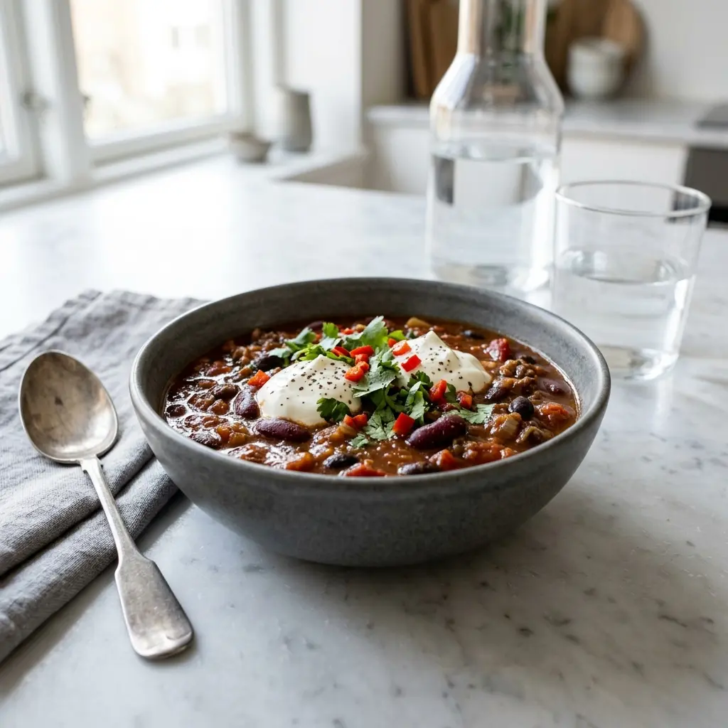Fotografie hotového jídla: Chili con carne