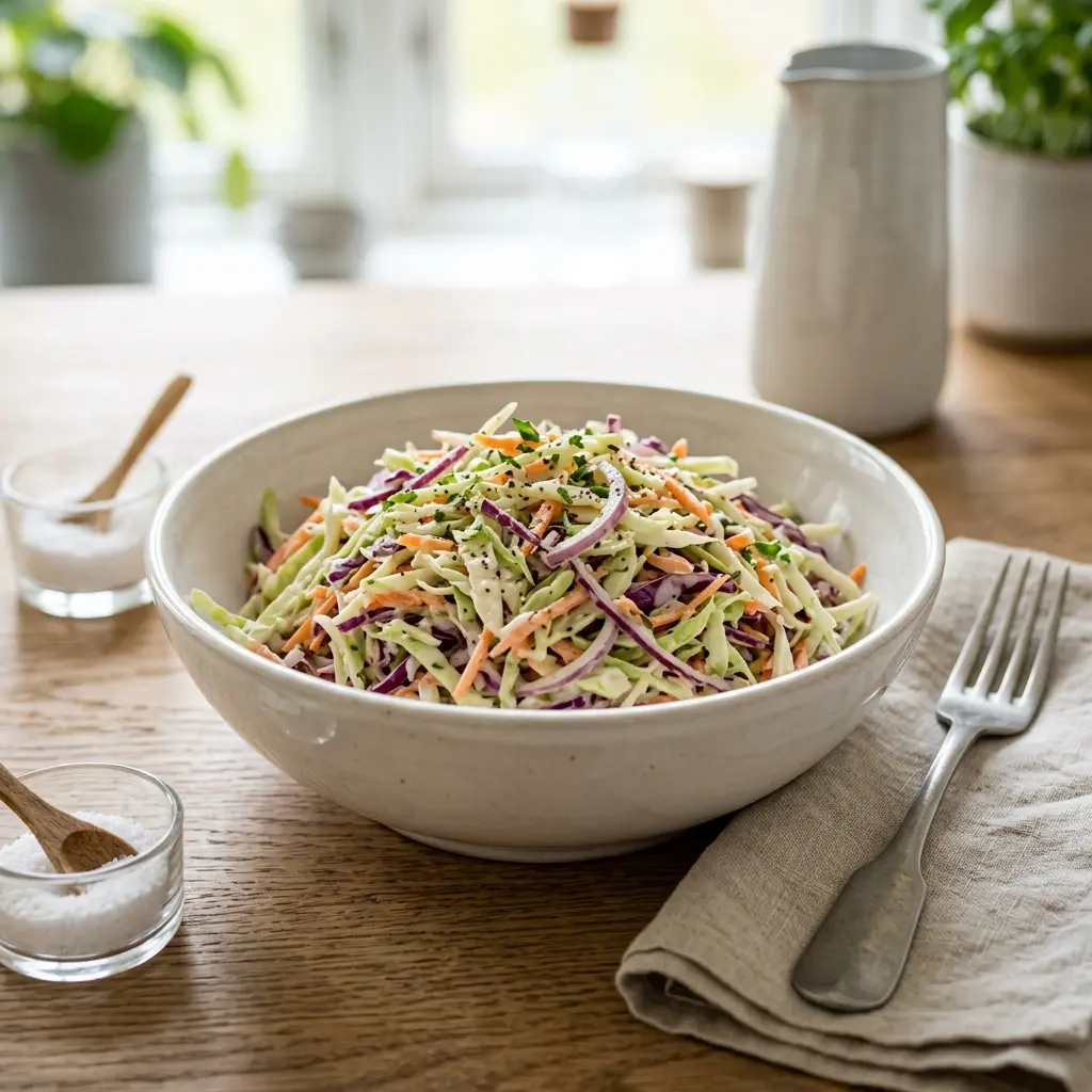 Fotografie hotového salátu: Domácí coleslaw