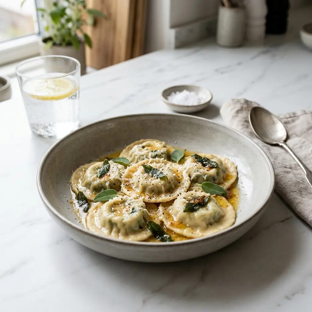 Fotografie hotového jídla: Domácí ravioli