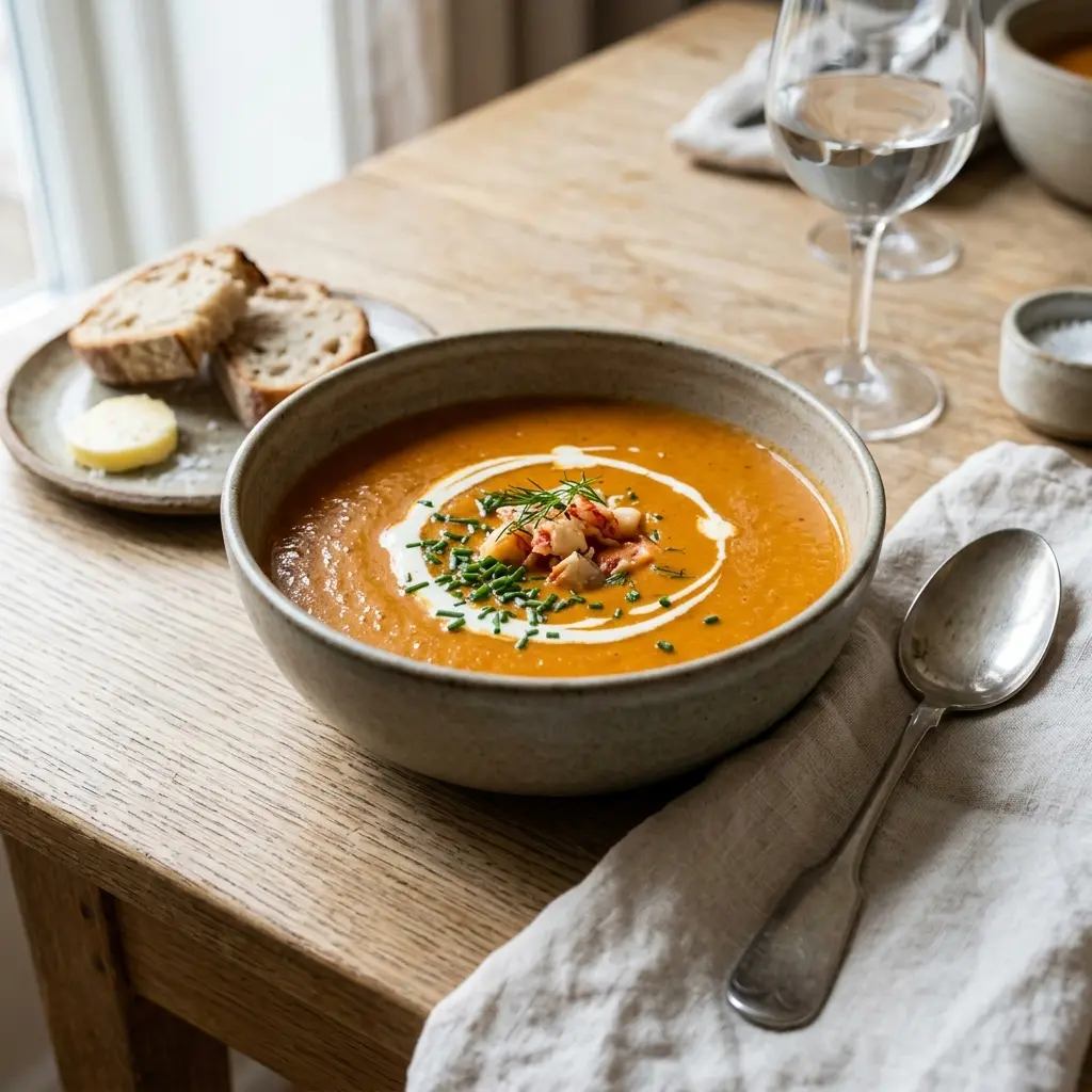 Fotografie hotové polévky: Humří bisque