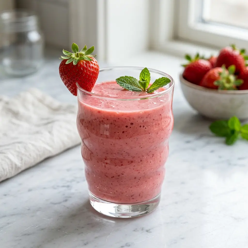 Fotografie hotového nápoje: Jahodové smoothie