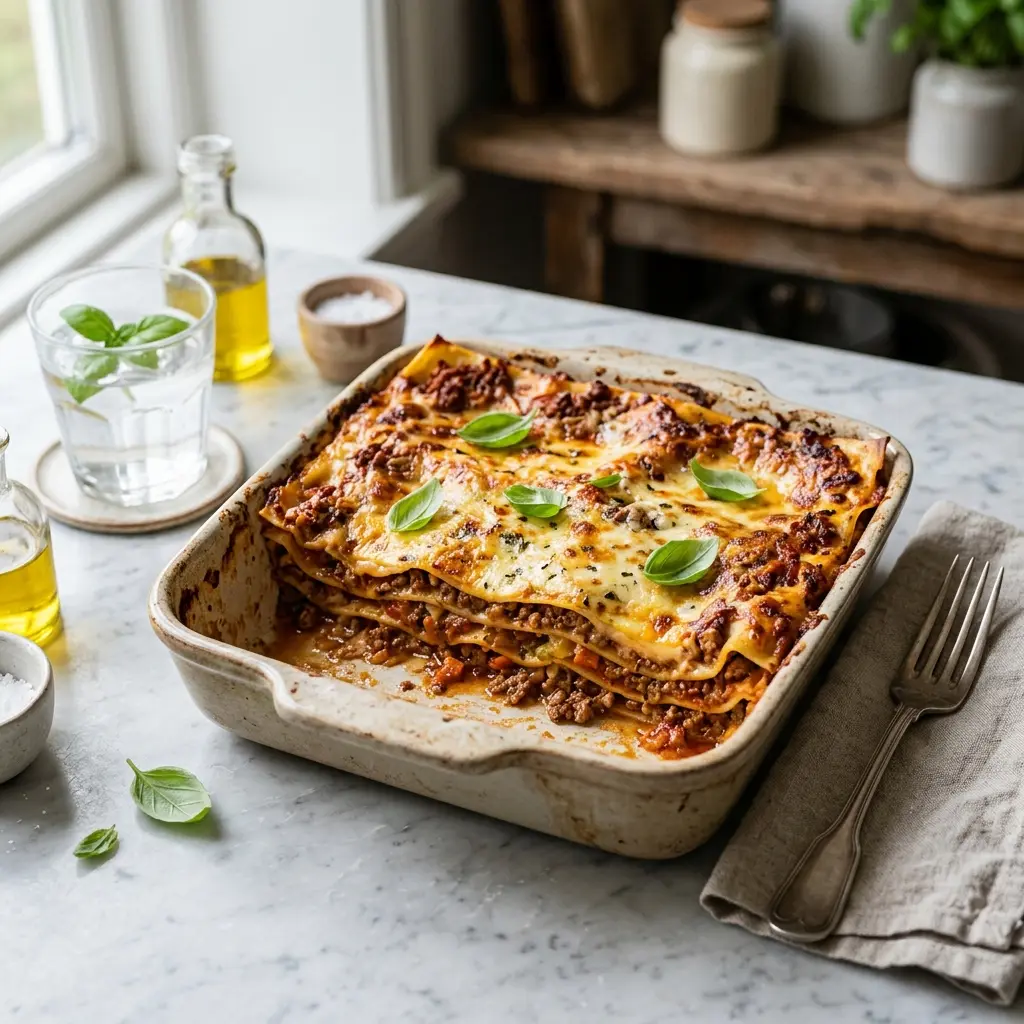 Fotografie hotového jídla: Klasické lasagne