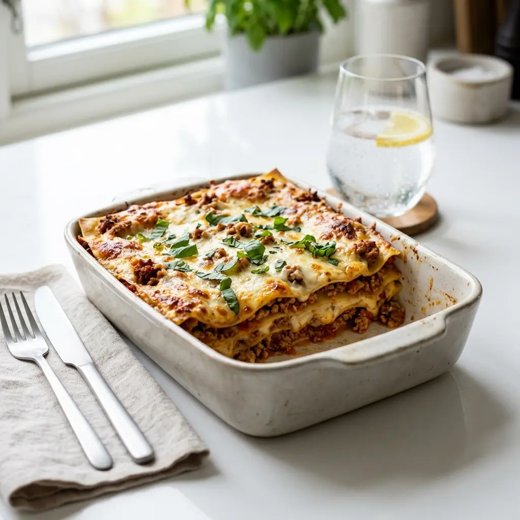 Fotografie hotového jídla: Krůtí lasagne