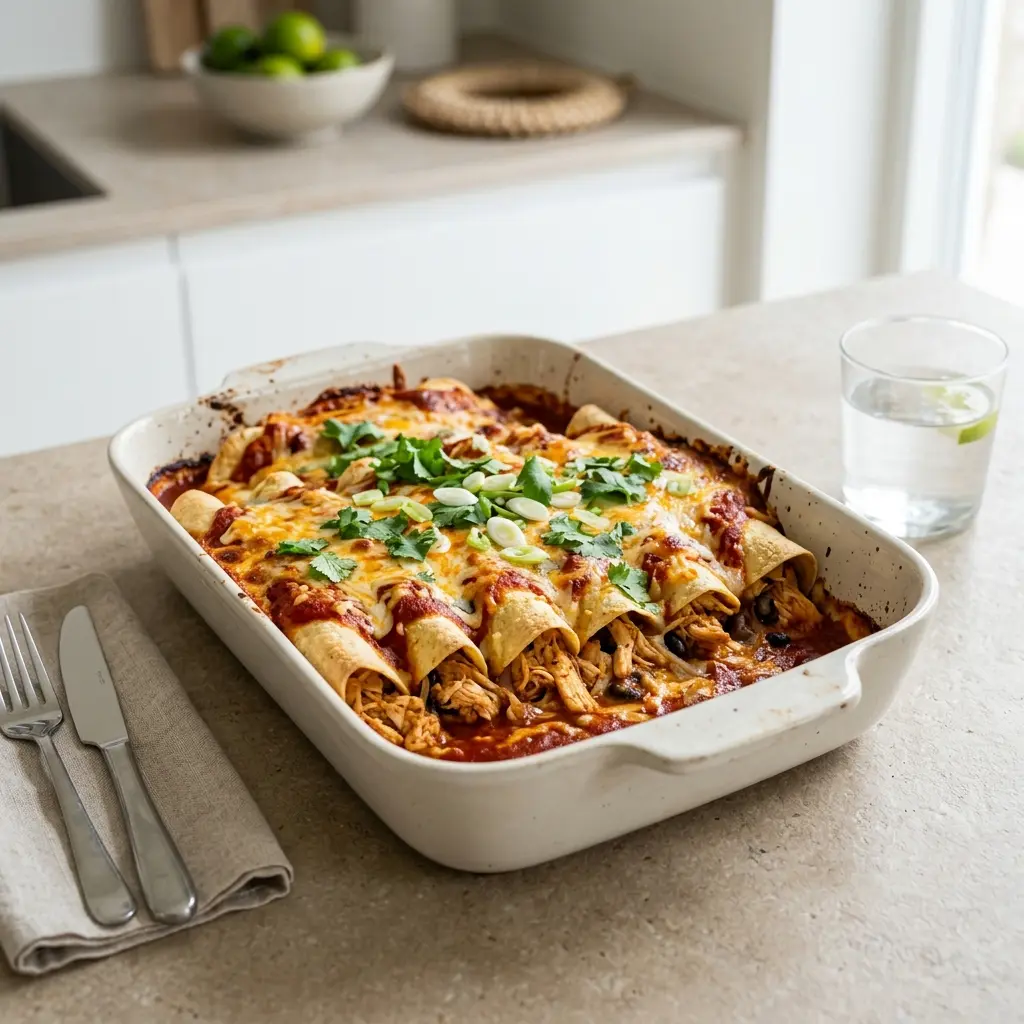 Fotografie hotového jídla: Kuřecí enchiladas