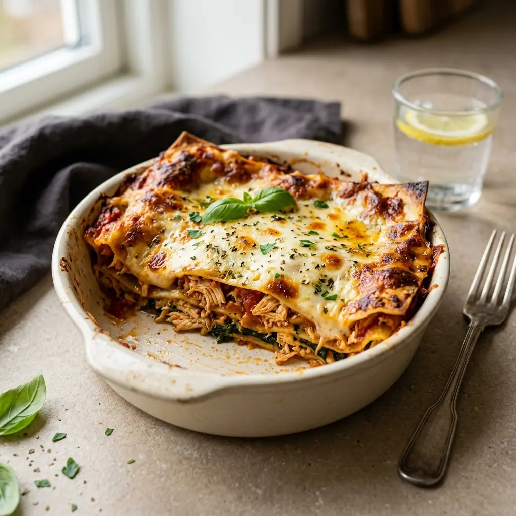 Fotografie hotového jídla: Kuřecí lasagne
