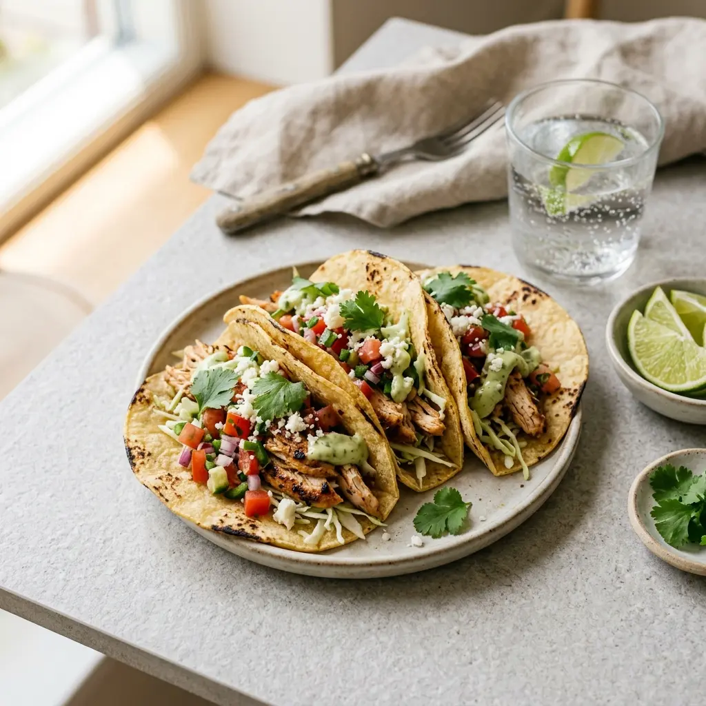 Fotografie hotového jídla: Kuřecí tacos