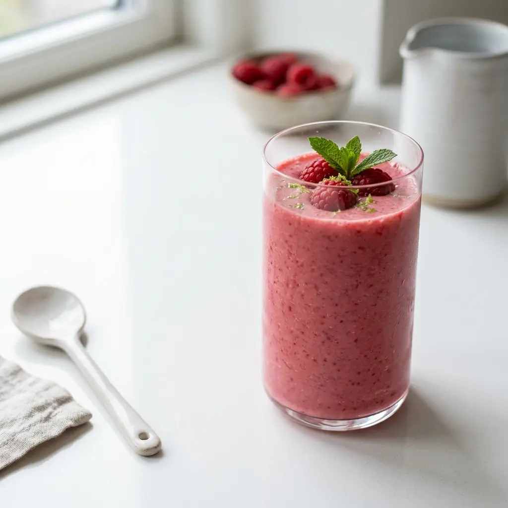 Fotografie hotového nápoje: Malinové smoothie