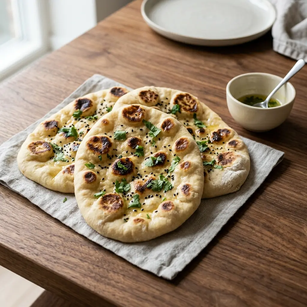 Fotografie hotového chleba nebo pečiva: Naan