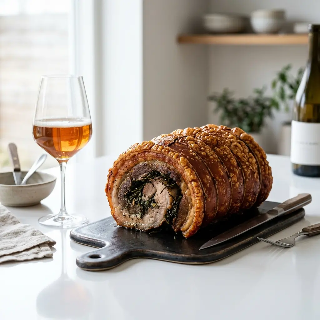 Fotografie hotového jídla: Porchetta na grilu