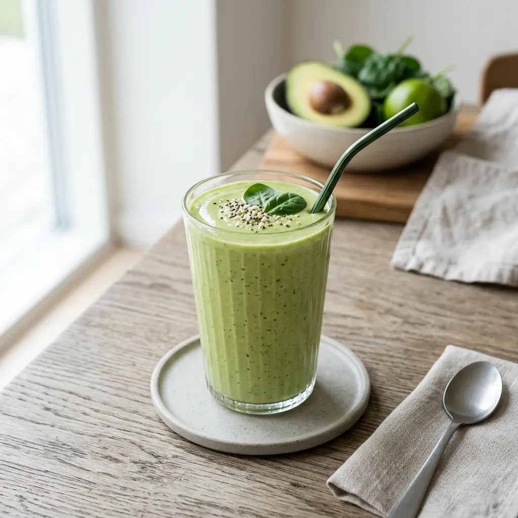 Fotografie hotového nápoje: Smoothie s avokádem