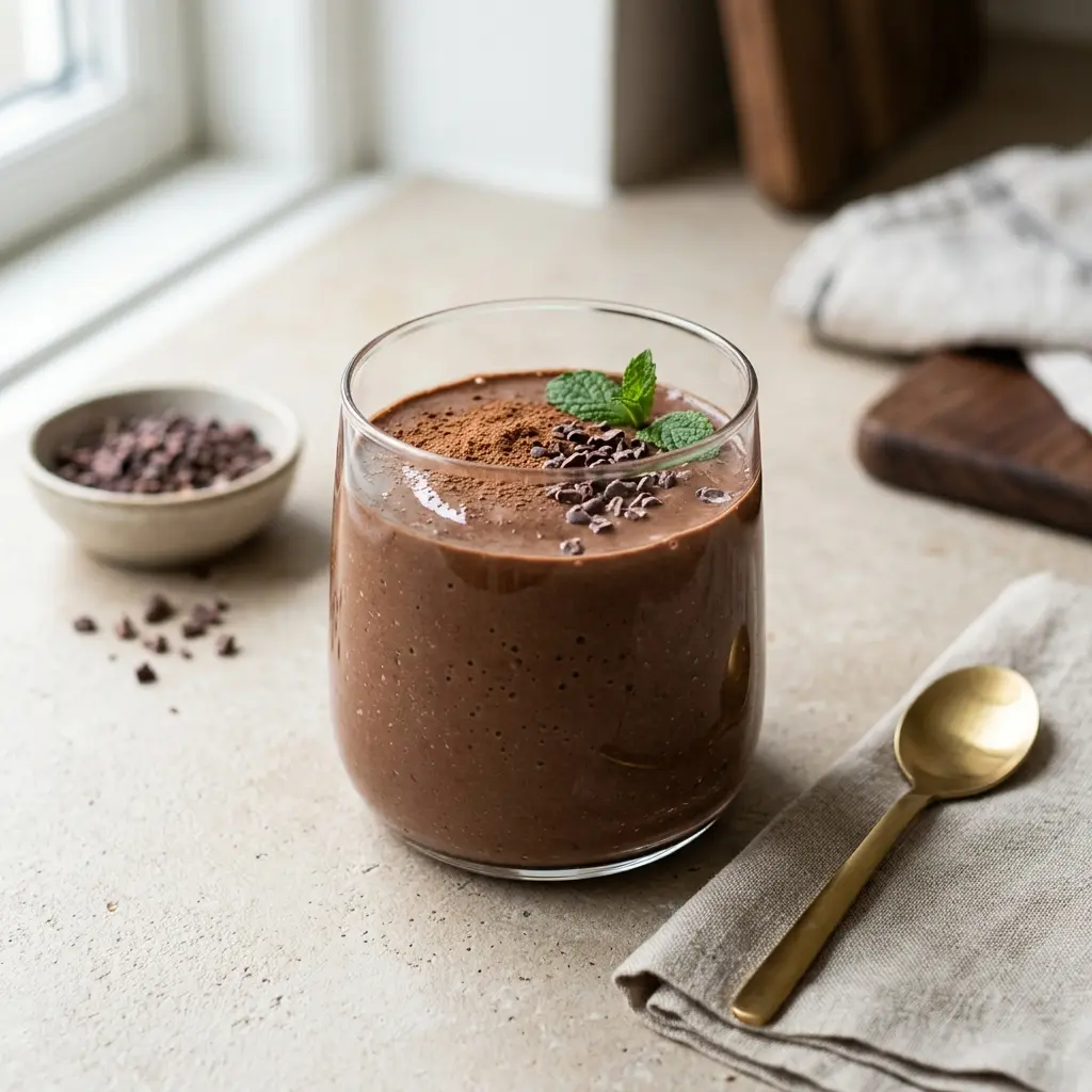 Fotografie hotového nápoje: Smoothie s kakaem