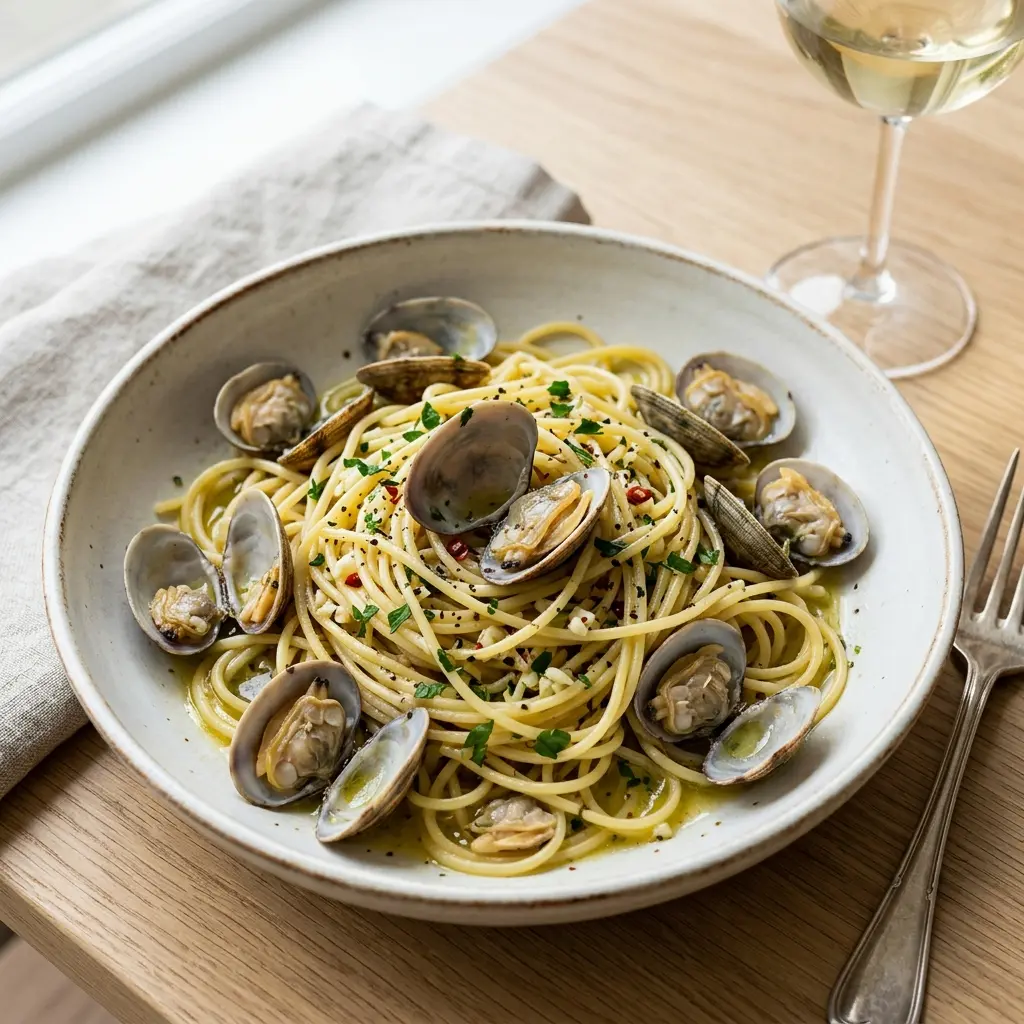 Fotografie hotového jídla: Spaghetti alle vongole