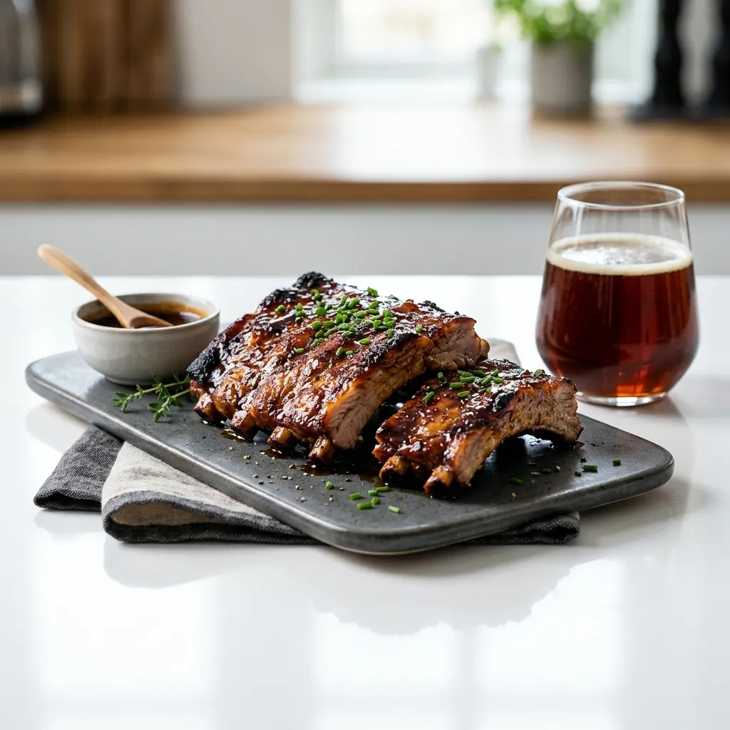 Fotografie hotového jídla: Spareribs v troubě