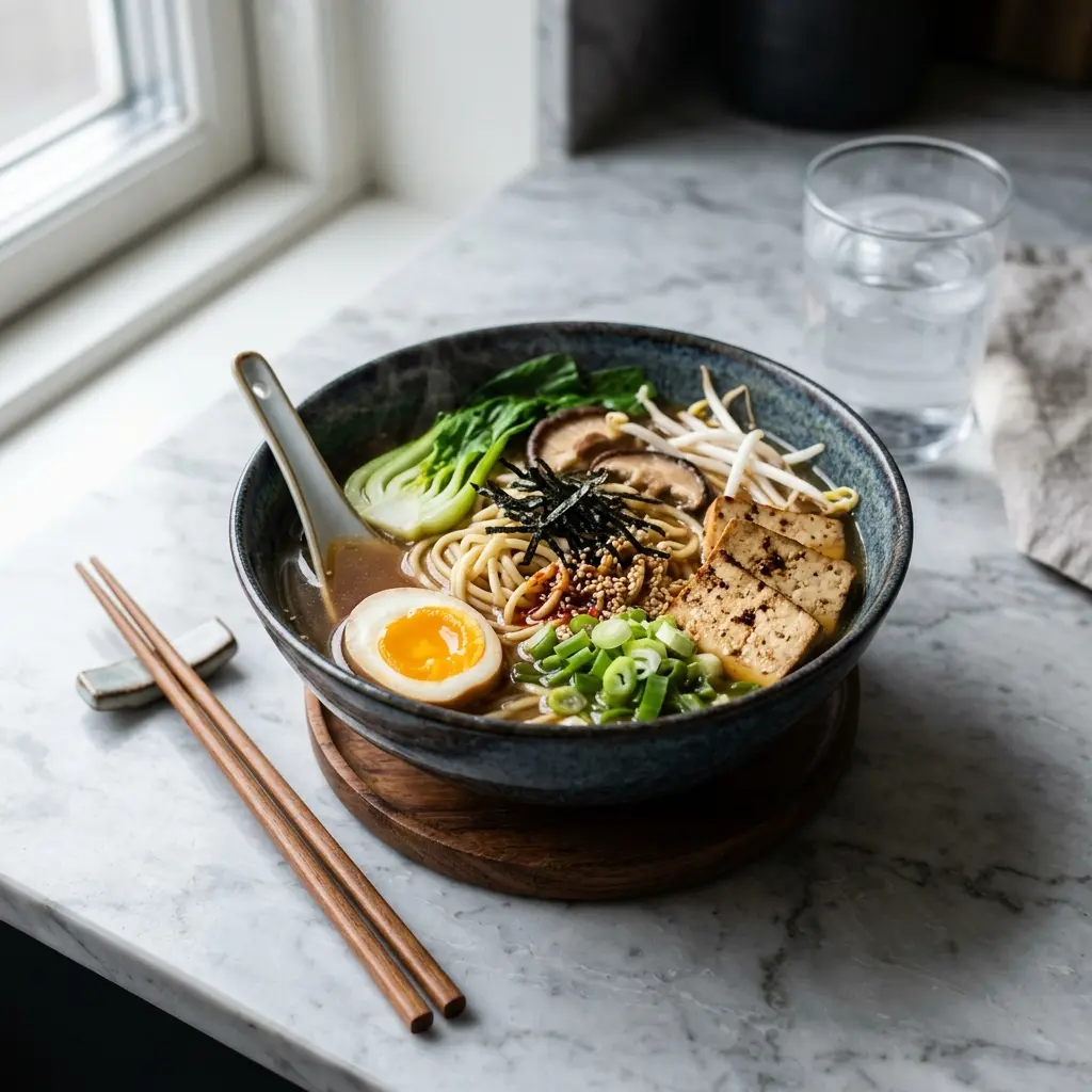 Fotografie hotového jídla: Vegetariánský ramen