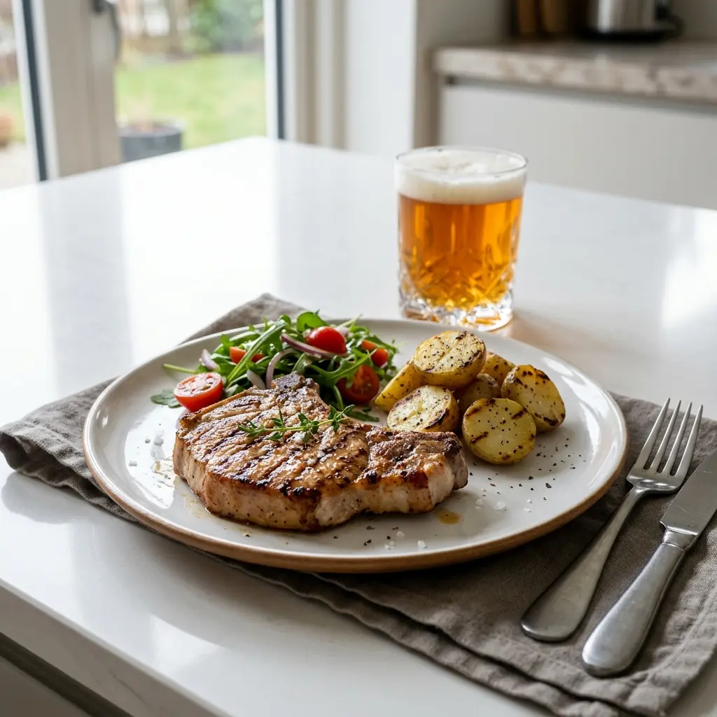 Fotografie hotového jídla: Vepřové kotlety na grilu