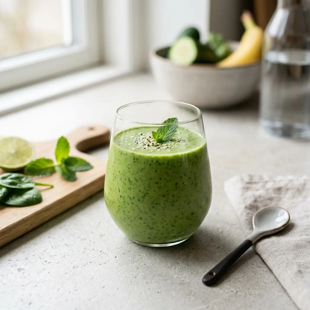 Fotografie hotového nápoje: Zelené smoothie
