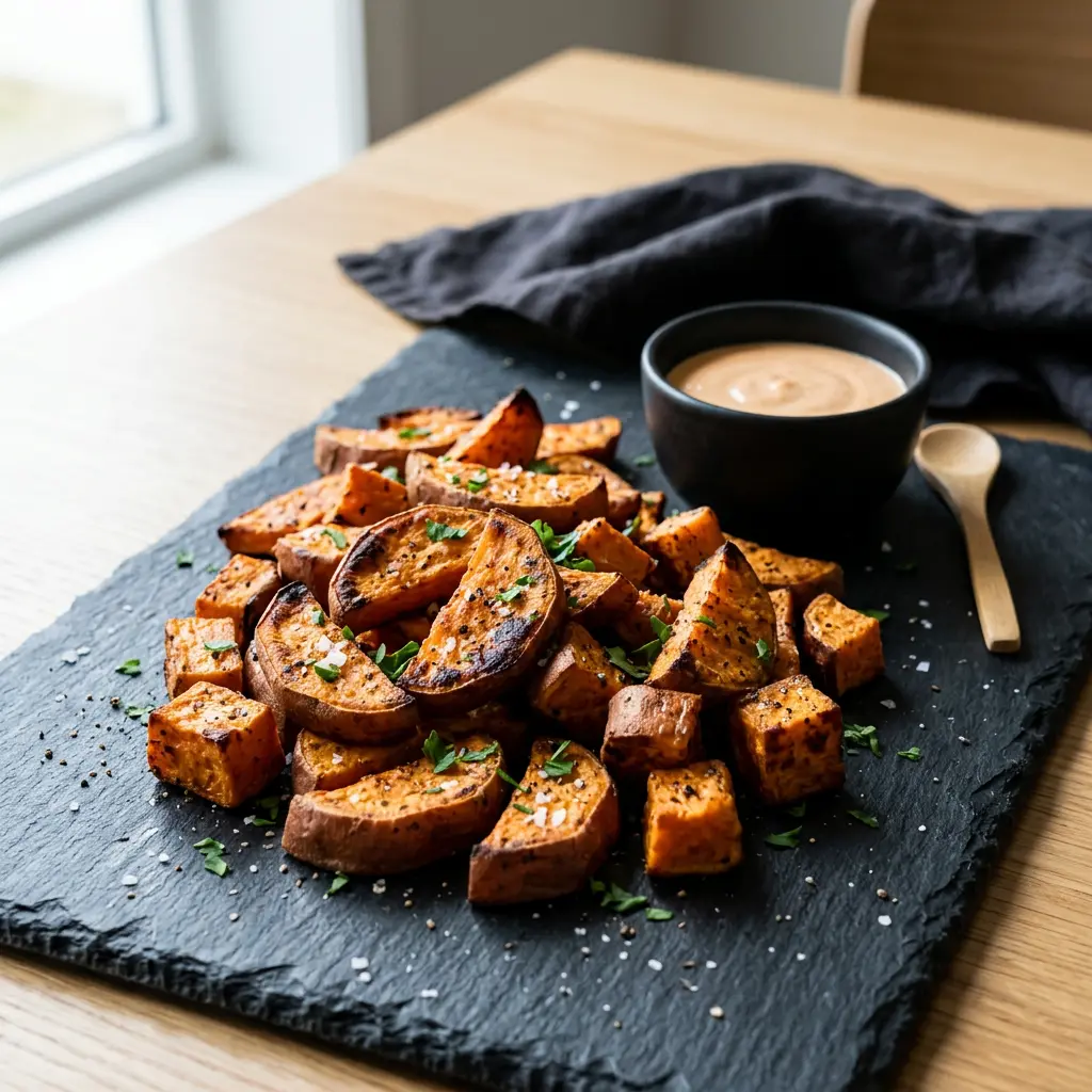 Fotografie hotového receptu Batáty z horkovzdušné fritézy z horkovzdušné fritézy