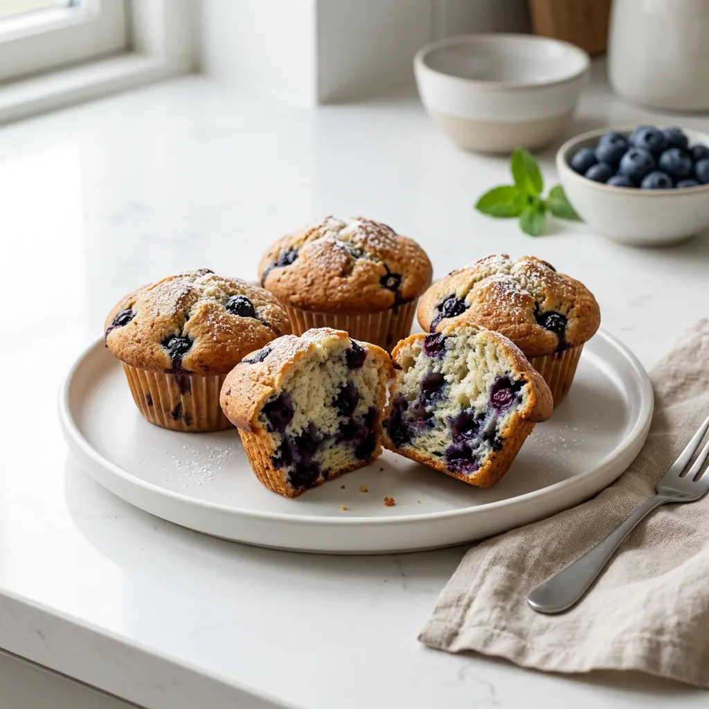 Fotografie hotového receptu Borůvkové muffiny z horkovzdušné fritézy z horkovzdušné fritézy