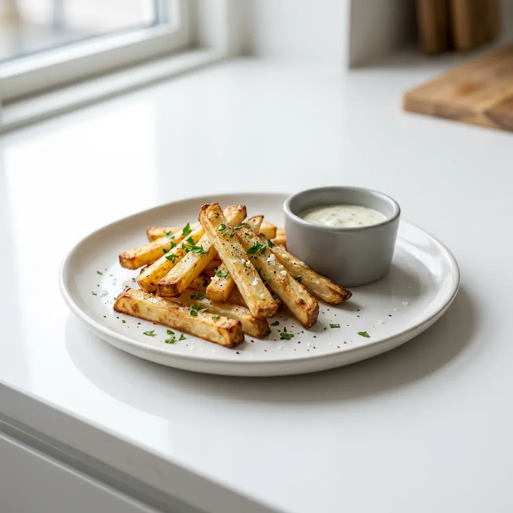 Fotografie hotového receptu Celerové hranolky z horkovzdušné fritézy z horkovzdušné fritézy