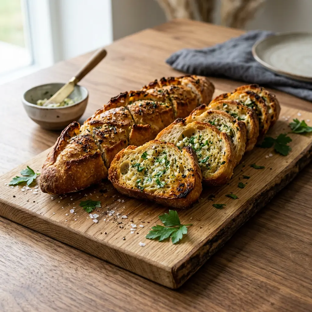 Fotografie hotového receptu Česnekový chléb z horkovzdušné fritézy z horkovzdušné fritézy