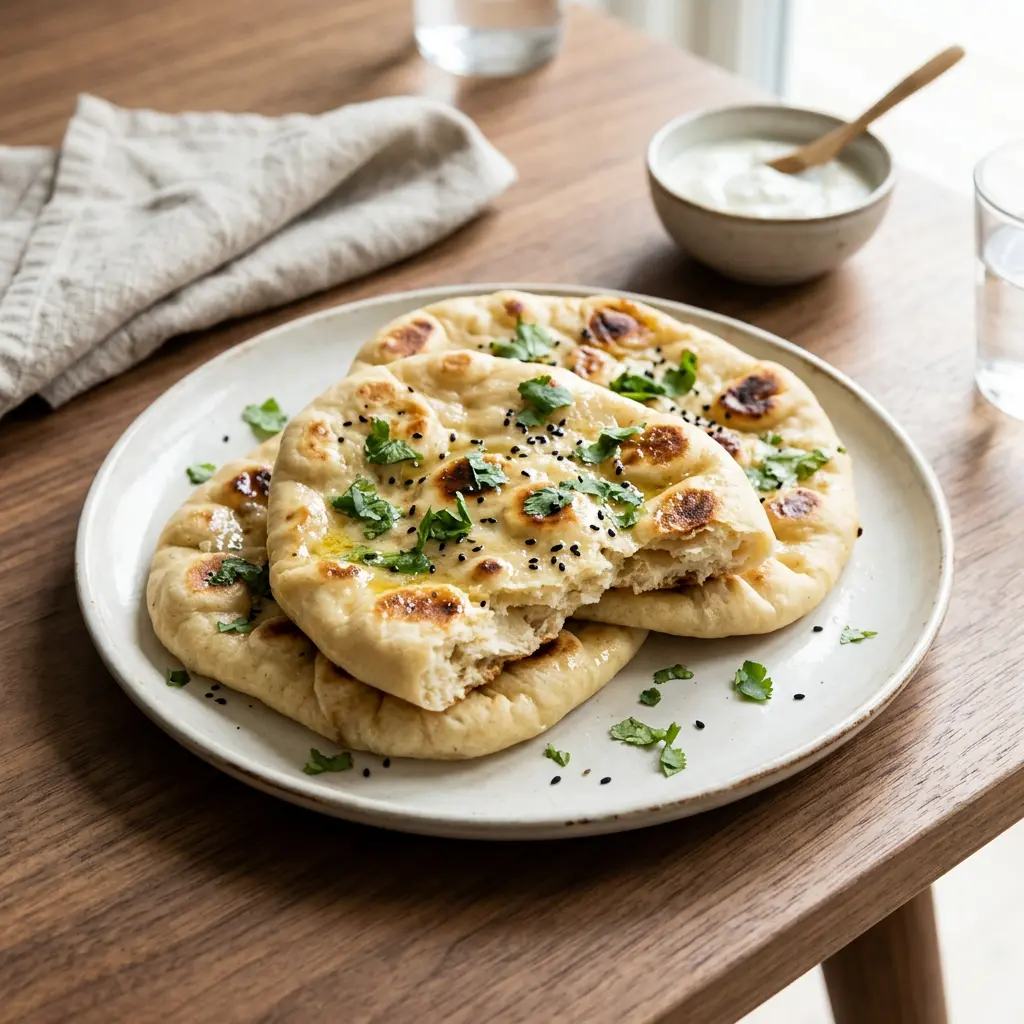 Fotografie hotového receptu Chléb naan z horkovzdušné fritézy z horkovzdušné fritézy