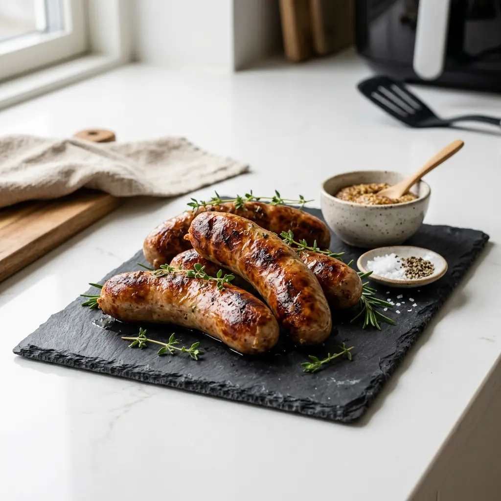 Fotografie hotového receptu Dánská vánoční klobása z horkovzdušné fritézy z horkovzdušné fritézy