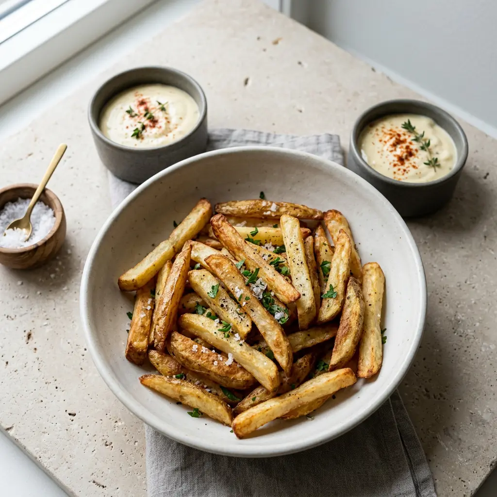 Fotografie hotového receptu Domácí hranolky z horkovzdušné fritézy z horkovzdušné fritézy