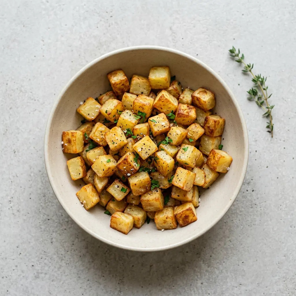 Fotografie hotového receptu Kostičky brambor z horkovzdušné fritézy z horkovzdušné fritézy