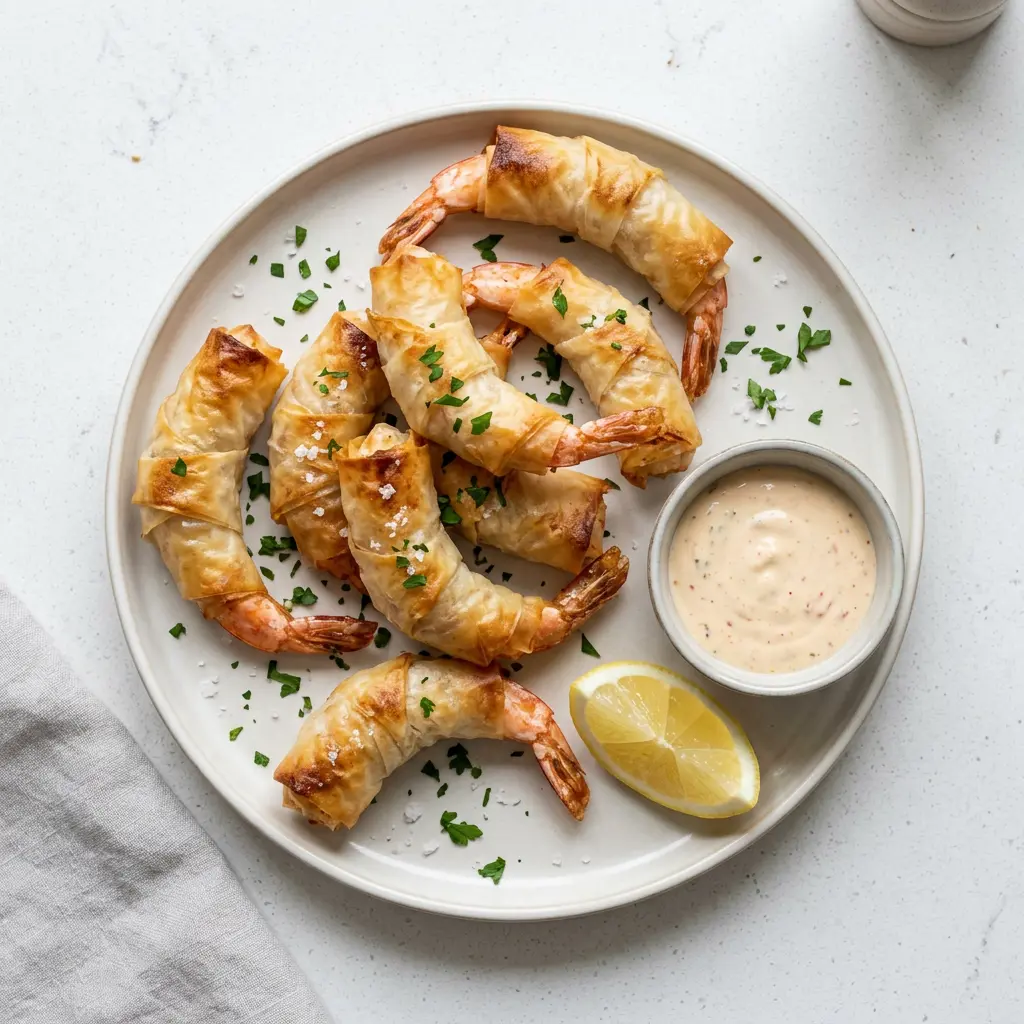 Fotografie hotového receptu Krevety v těstíčku z horkovzdušné fritézy z horkovzdušné fritézy