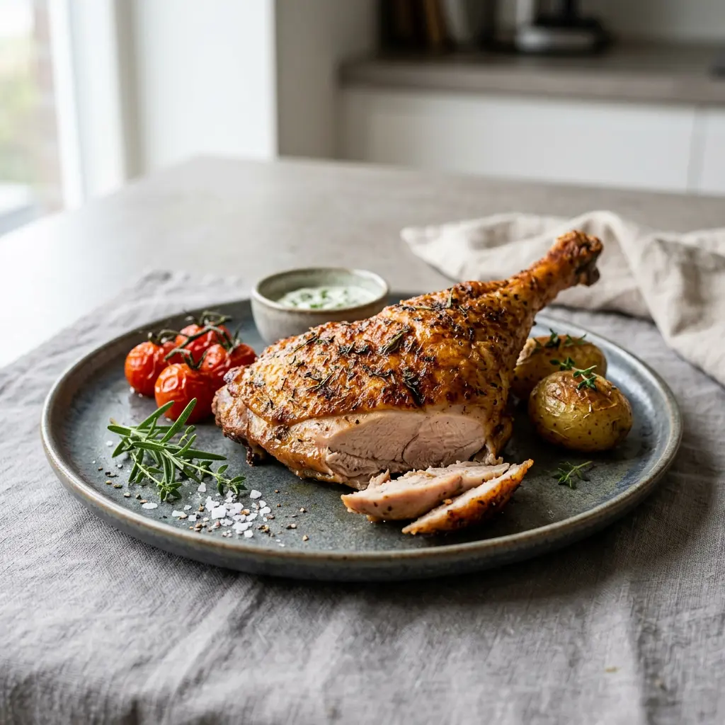 Fotografie hotového receptu Krůtí stehno z horkovzdušné fritézy z horkovzdušné fritézy