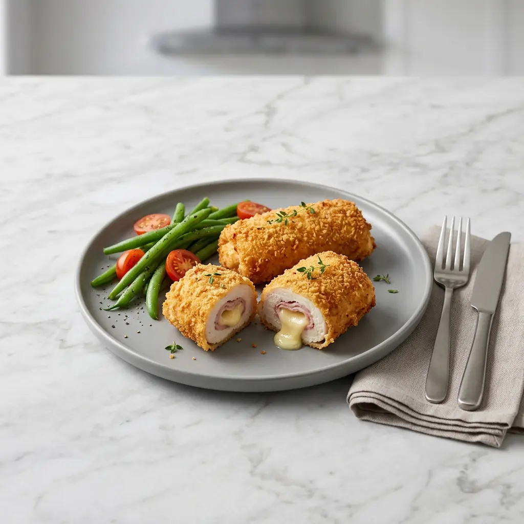 Fotografie hotového receptu Kuřecí cordon bleu z horkovzdušné fritézy z horkovzdušné fritézy