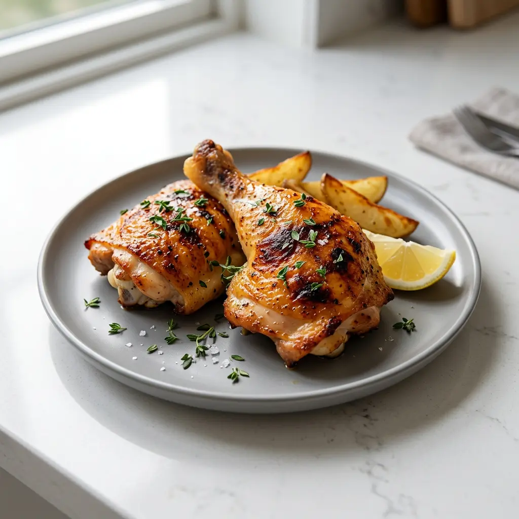 Fotografie hotového receptu Kuřecí čtvrtky z horkovzdušné fritézy z horkovzdušné fritézy