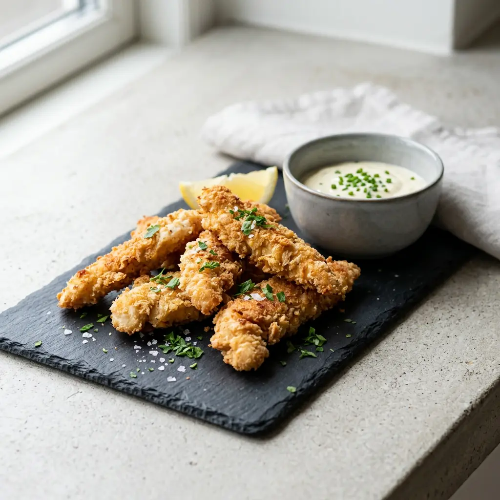 Fotografie hotového receptu Kuřecí nudličky z horkovzdušné fritézy z horkovzdušné fritézy