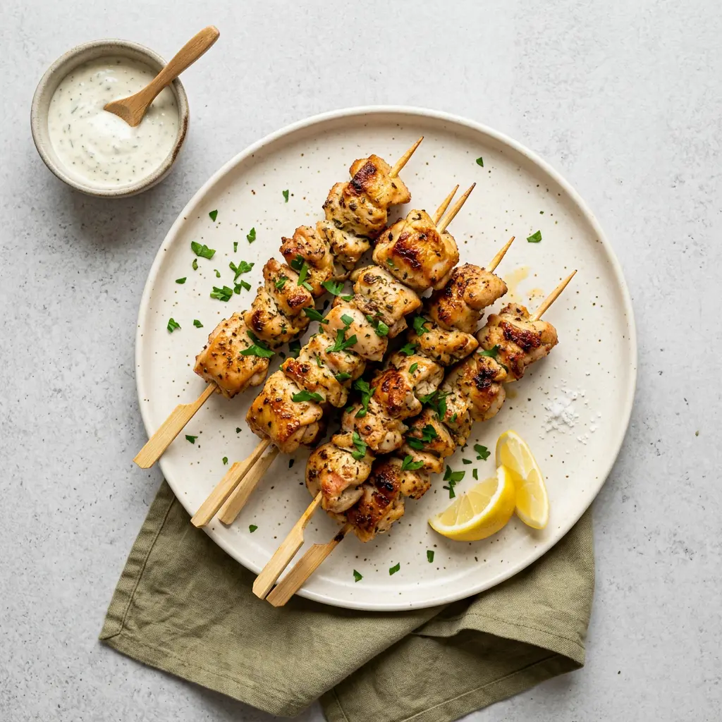 Fotografie hotového receptu Kuřecí špízy z horkovzdušné fritézy z horkovzdušné fritézy