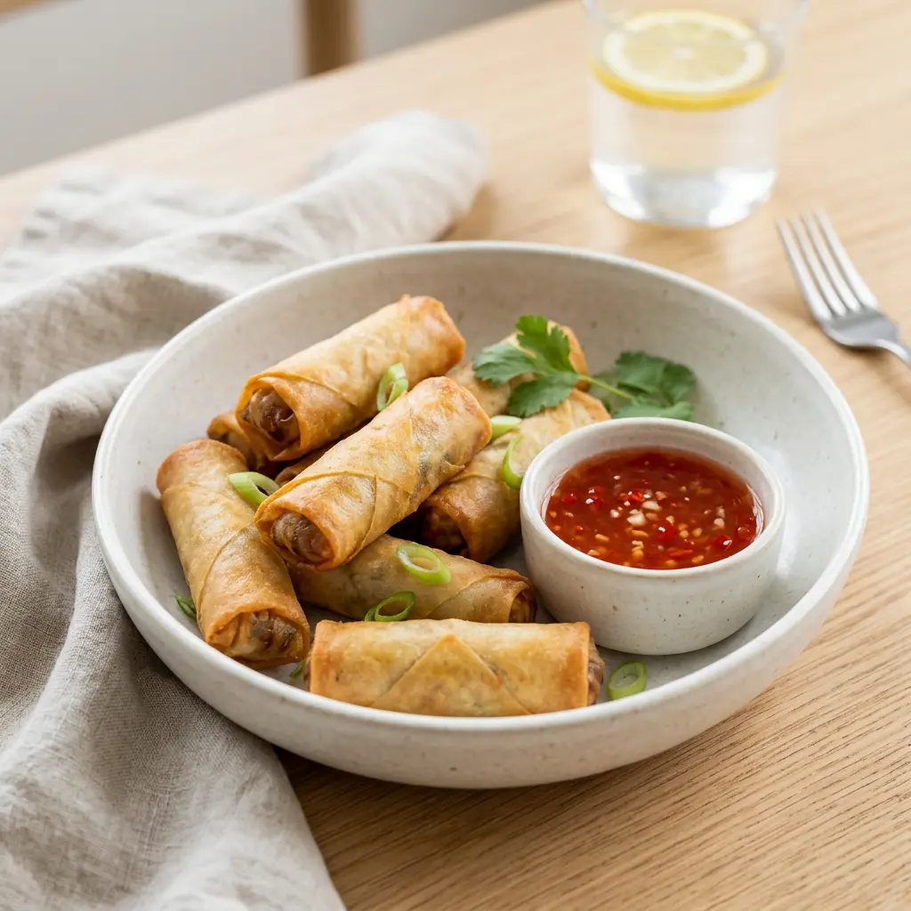 Fotografie hotového receptu Mini jarní závitky z horkovzdušné fritézy z horkovzdušné fritézy