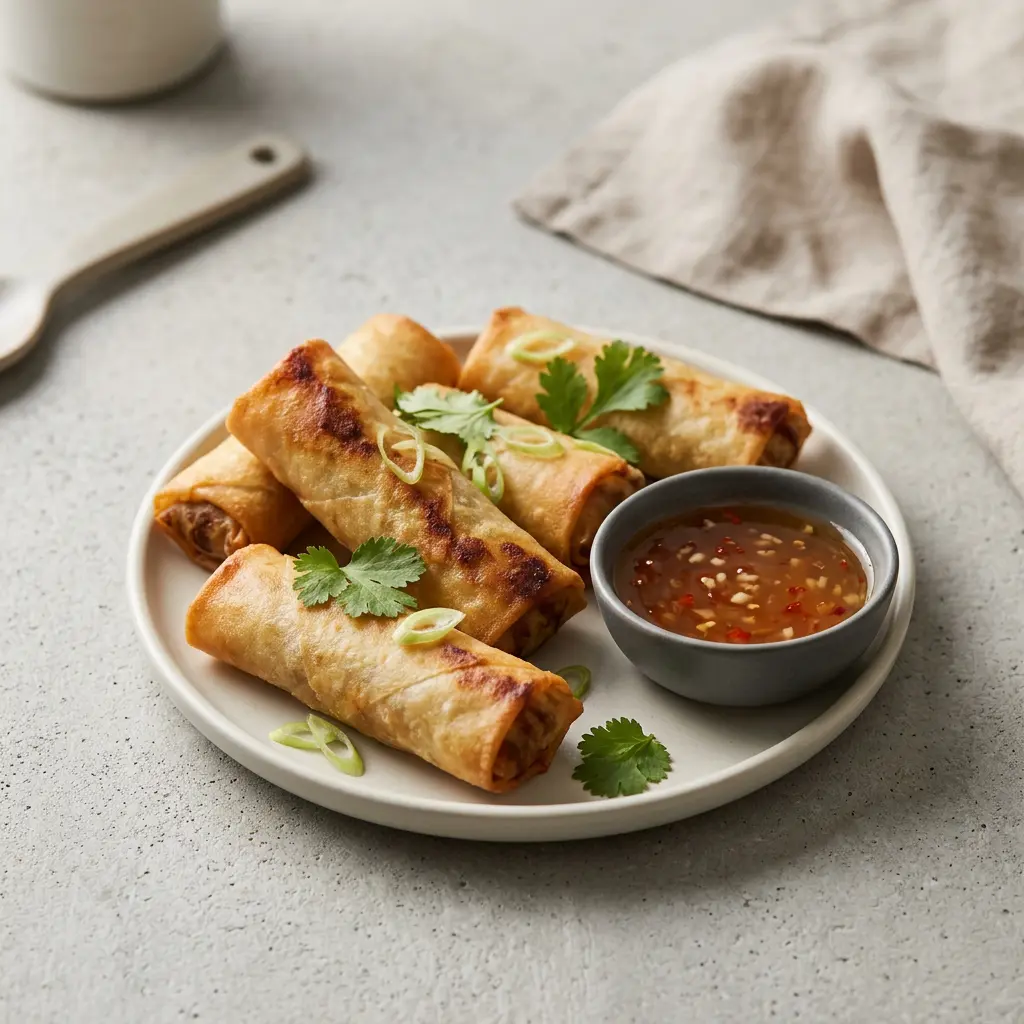 Fotografie hotového receptu Mražené jarní závitky z horkovzdušné fritézy z horkovzdušné fritézy