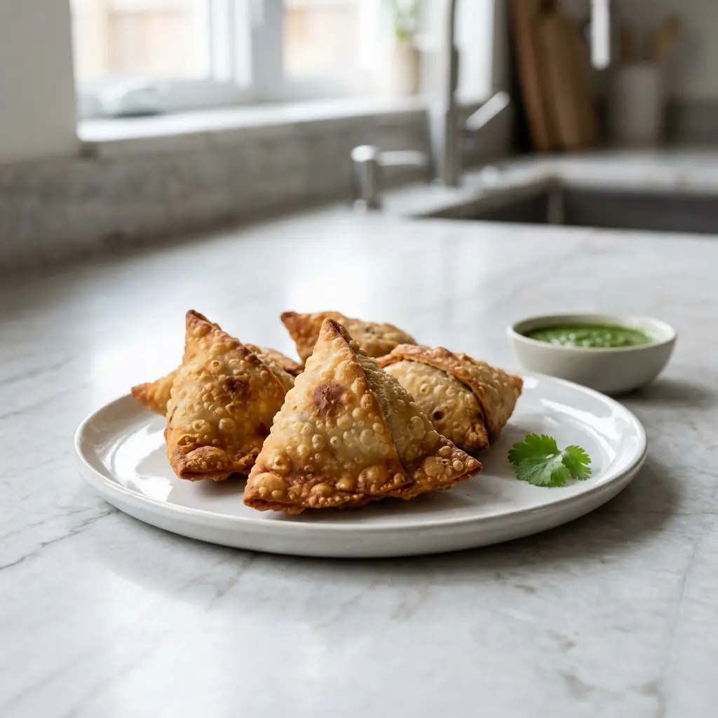 Fotografie hotového receptu Mražené samosy z horkovzdušné fritézy z horkovzdušné fritézy