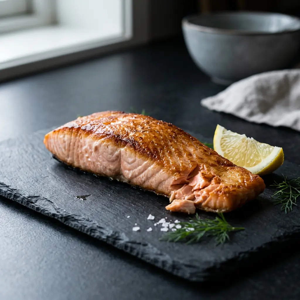Fotografie hotového receptu Mražený losos z horkovzdušné fritézy z horkovzdušné fritézy