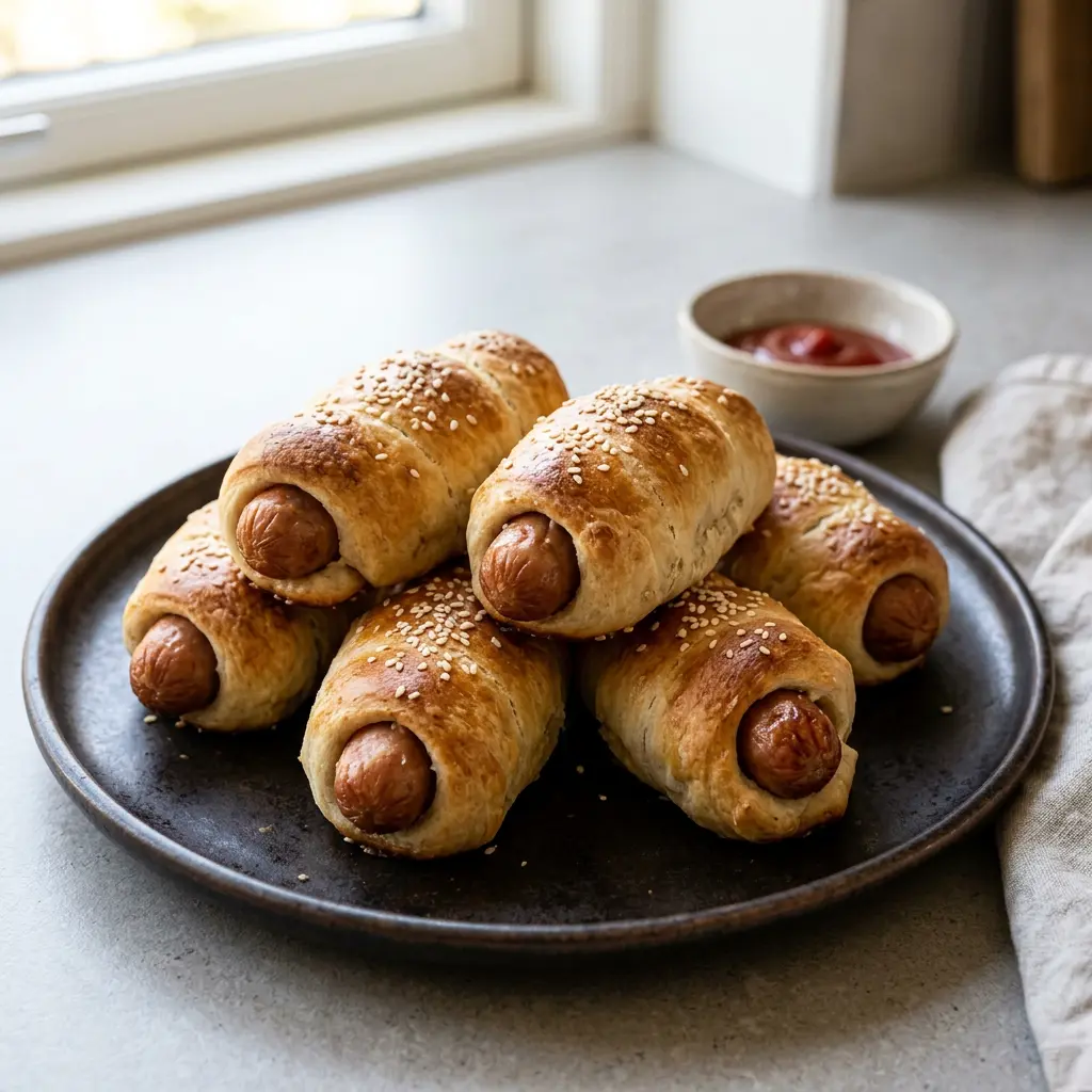 Fotografie hotového receptu Párky v těstíčku z horkovzdušné fritézy z horkovzdušné fritézy