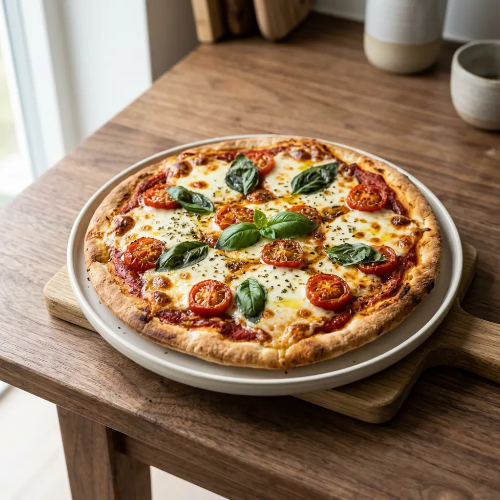 Fotografie hotového receptu Pita pizza z horkovzdušné fritézy z horkovzdušné fritézy