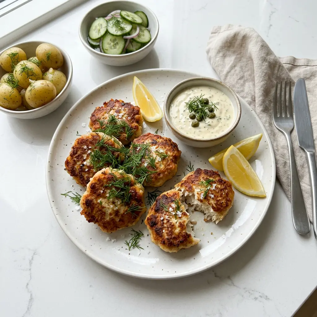 Fotografie hotového receptu Rybí karbanátky z horkovzdušné fritézy z horkovzdušné fritézy