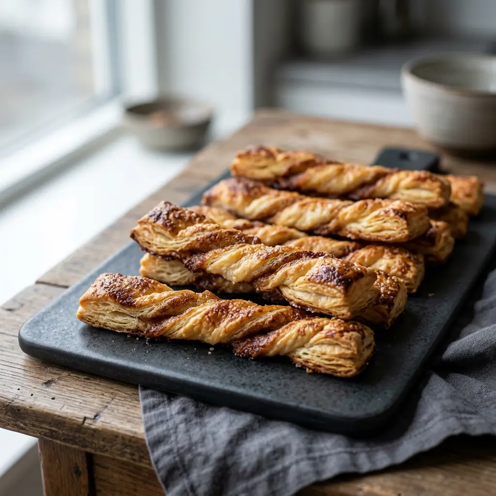 Fotografie hotového receptu Slané kousky z listového těsta z horkovzdušné fritézy z horkovzdušné fritézy