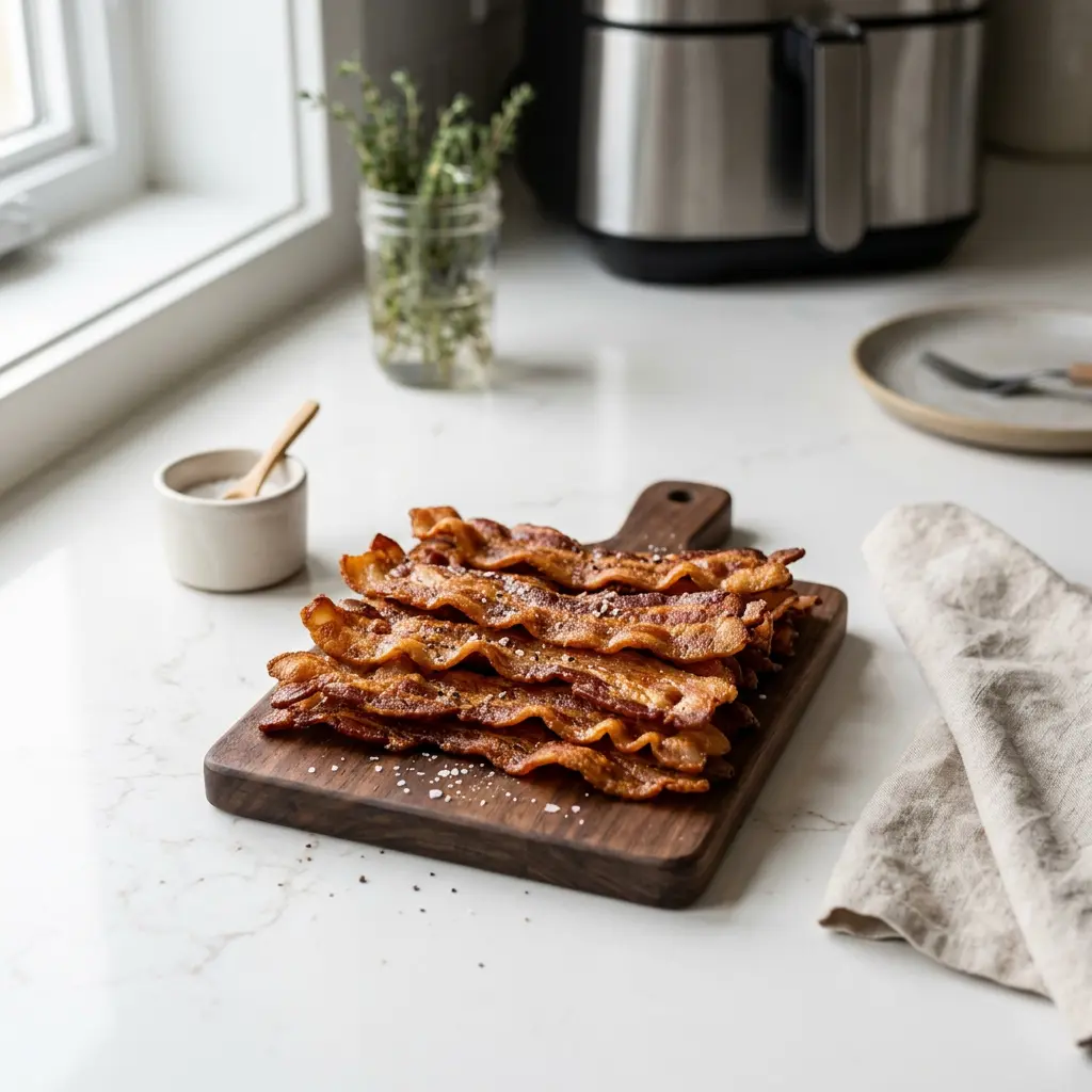 Fotografie hotového receptu Slanina z horkovzdušné fritézy z horkovzdušné fritézy