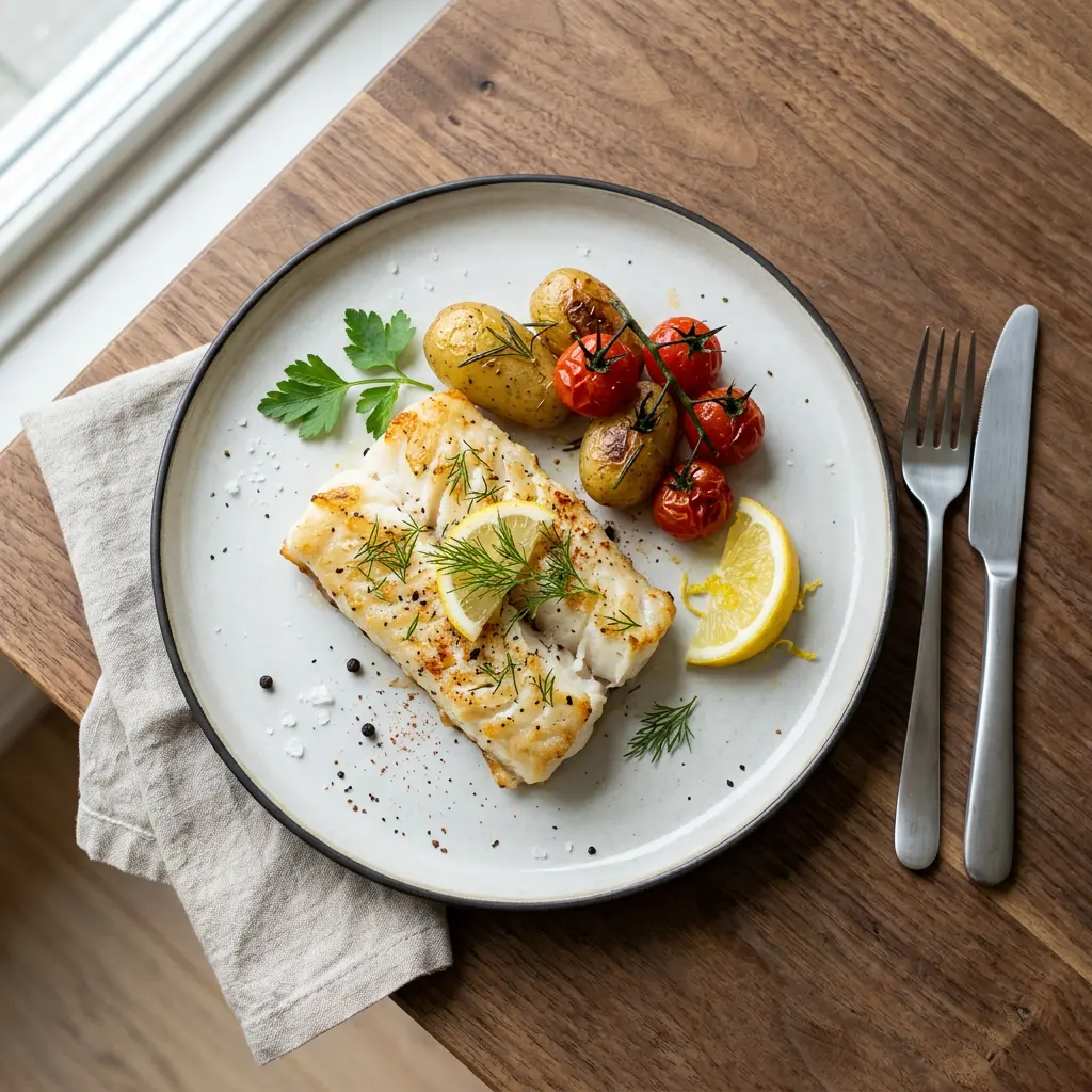 Fotografie hotového receptu Treska z horkovzdušné fritézy z horkovzdušné fritézy