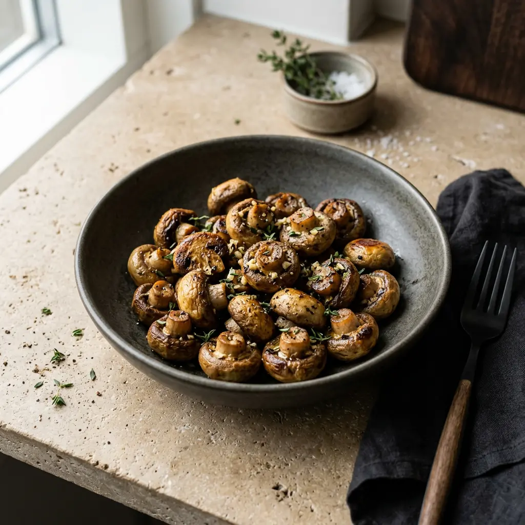 Fotografie hotového receptu Žampiony z horkovzdušné fritézy z horkovzdušné fritézy