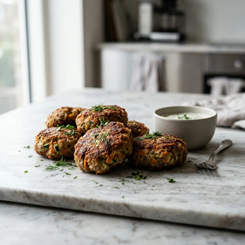 Fotografie hotového receptu Zeleninové karbanátky z horkovzdušné fritézy z horkovzdušné fritézy